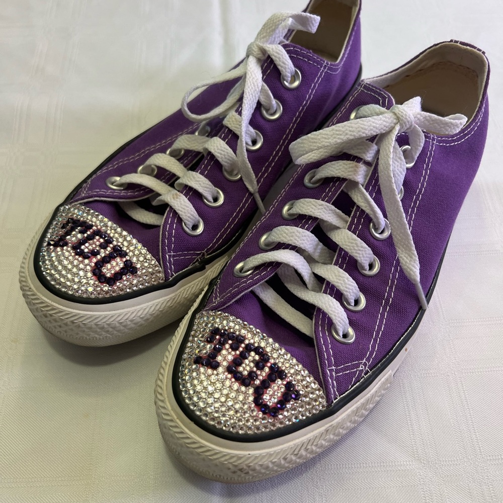 Converse Purple Canvas Sneakers TCU toes!
